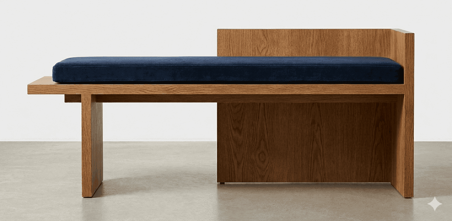 Luggage Bench for Hotel environments, alternate view