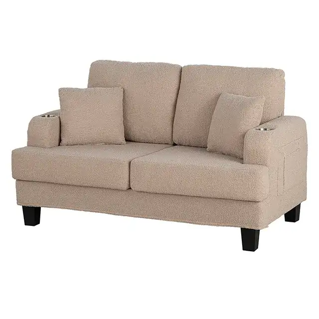 Contemporary Beige Loveseat for Residential environments, alternate view