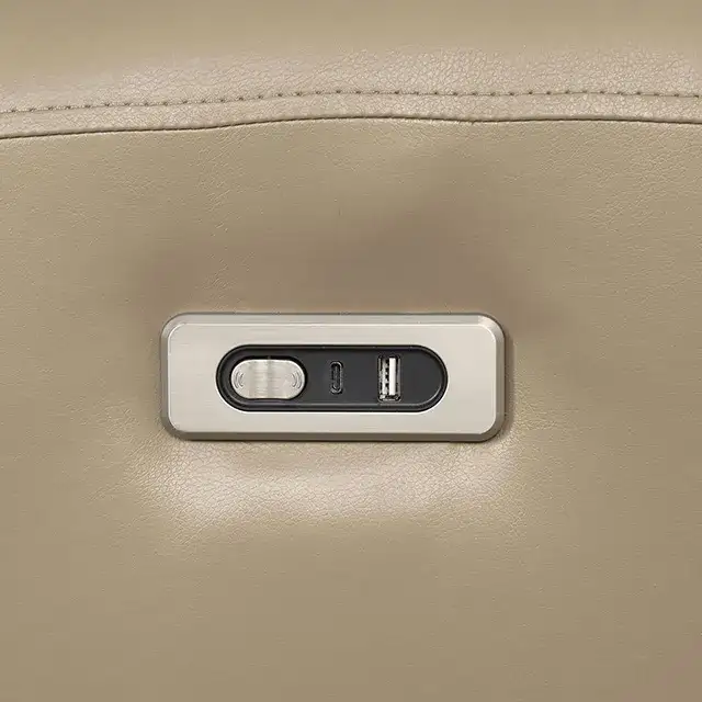 Contemporary Beige Power Reclining Loveseat for Residential environments, alternate view
