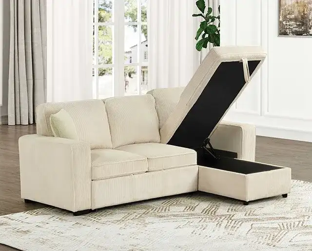 Contemporary Beige Sectional Sofa for Residential environments, alternate view