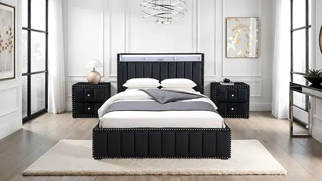 Contemporary Black Bedroom Set for Residential environments
