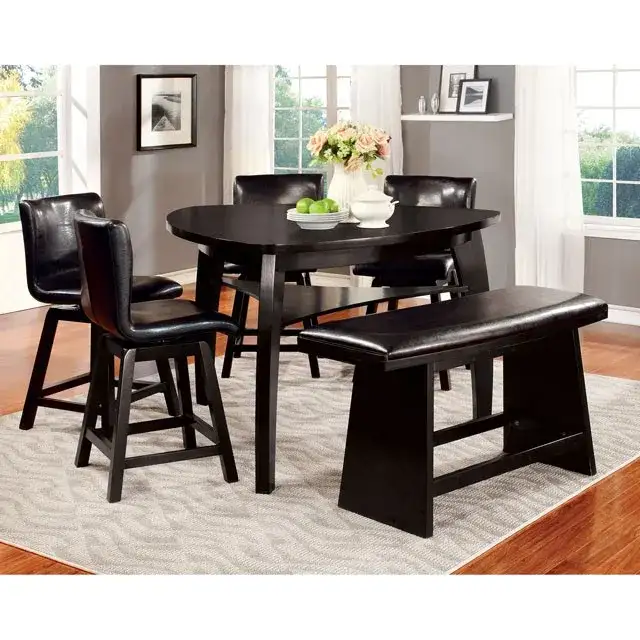 Contemporary Black Dining Set (Hurley) for Residential environments, alternate view