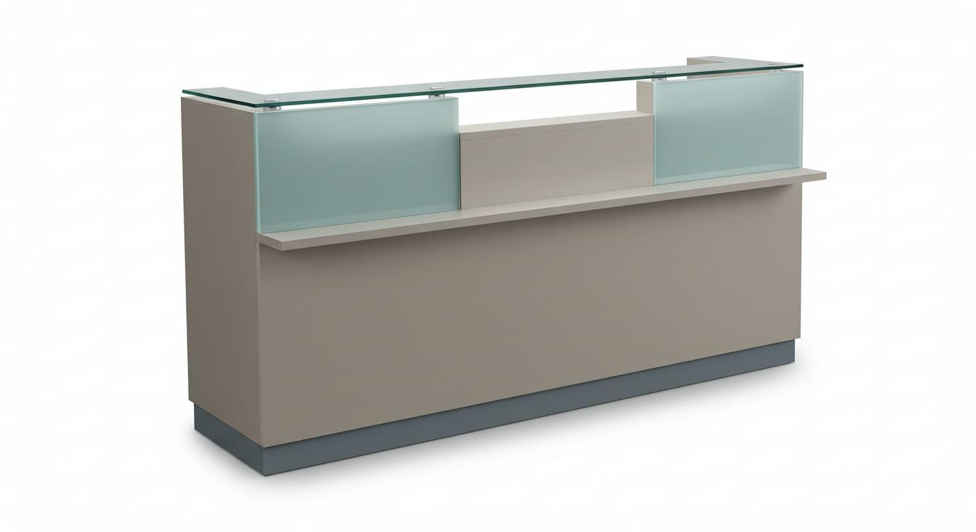 Glass Top Desk, custom commercial furniture by DMD Furnishing