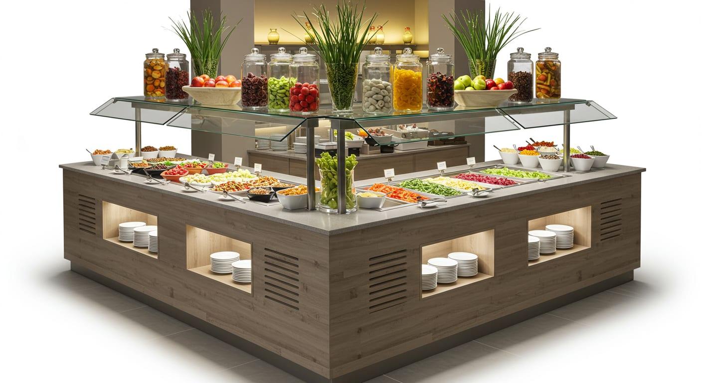 Hot Buffet Counter - Buffet Counter - Mappel Walnet