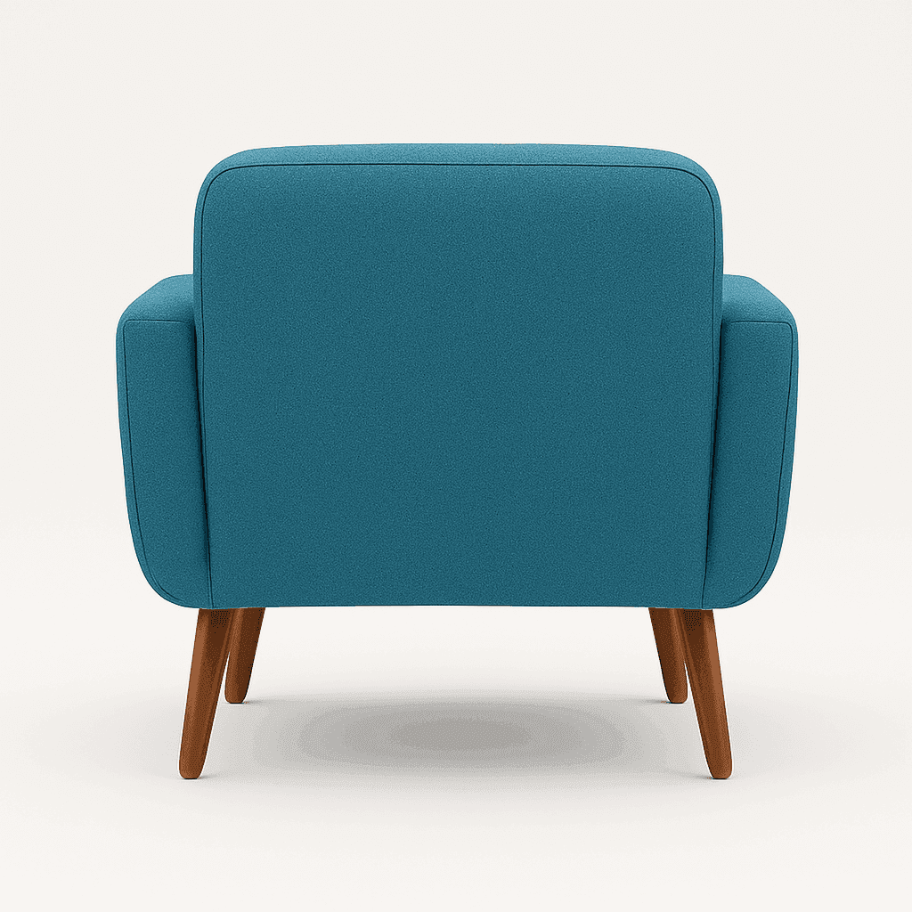 Nova Blue upholstered arm chair back view