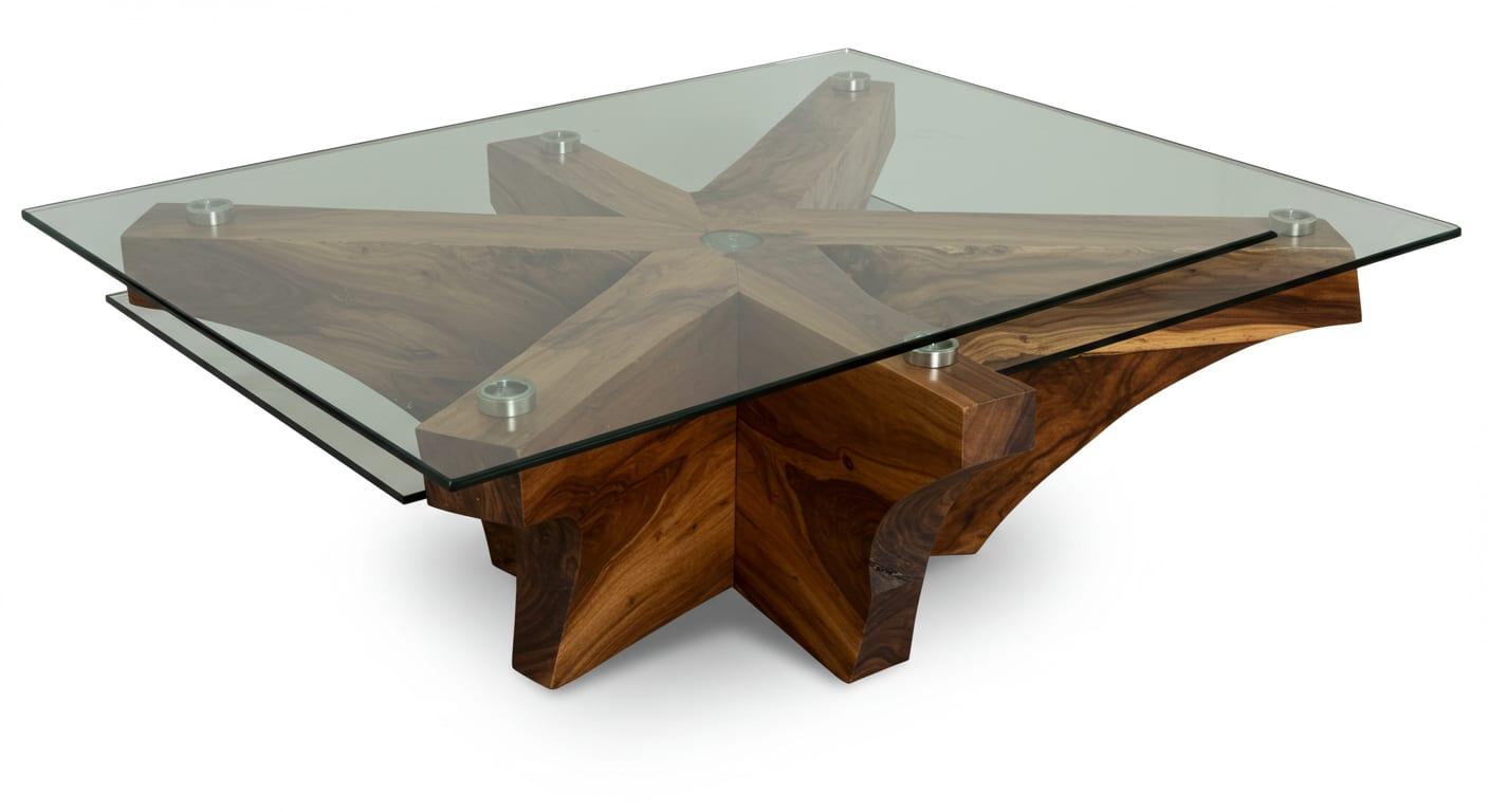 Glass Top Coffee Table - Glass Top Coffee Table Natural Wood