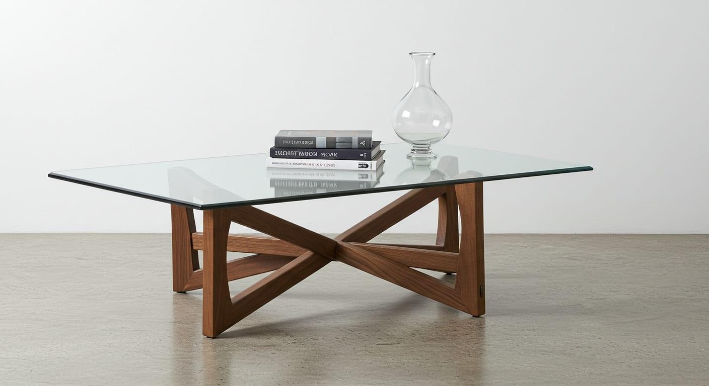 Glass Top Coffee Table - Glass Top Coffee Table X Box Legs