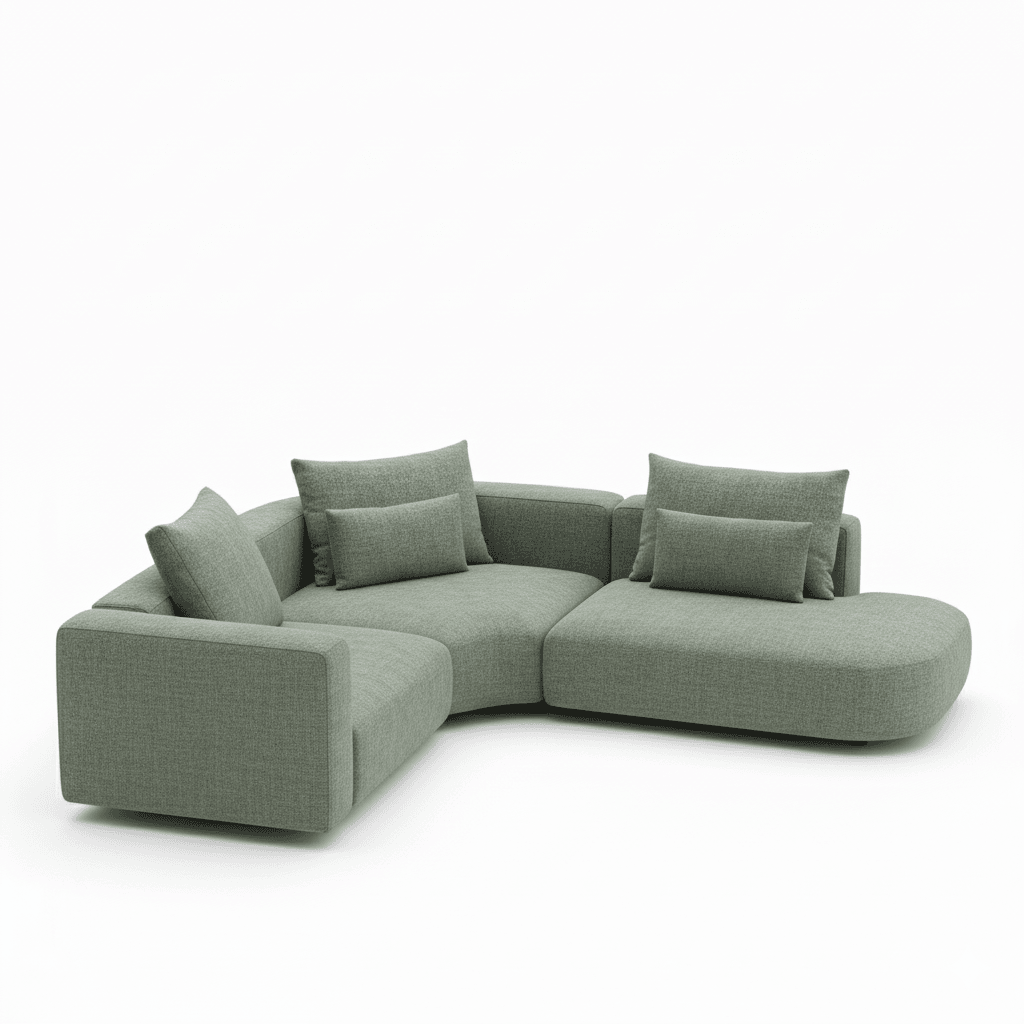 Three-seater commercial sofa front view