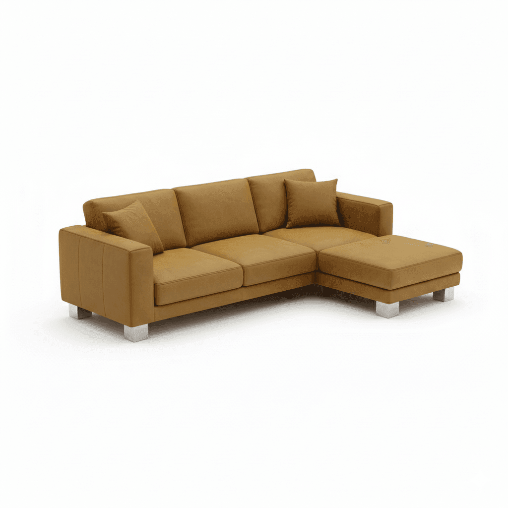Three-seater commercial sofa angle view