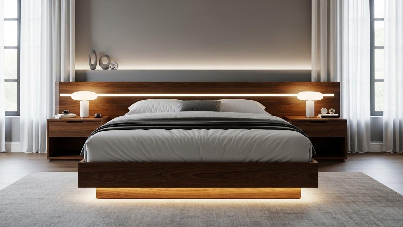 Queen Bed Frame, custom commercial furniture by DMD Furnishing