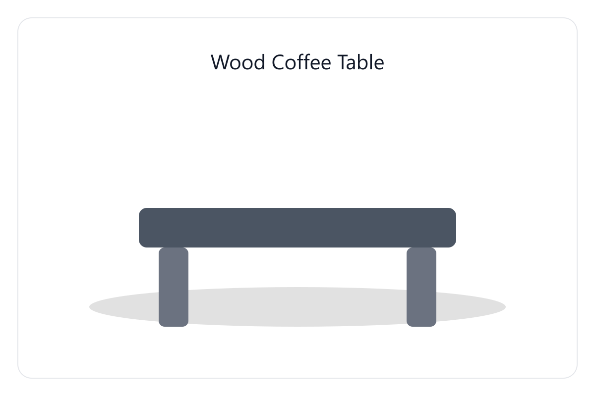 Residential wood coffee table alternate view
