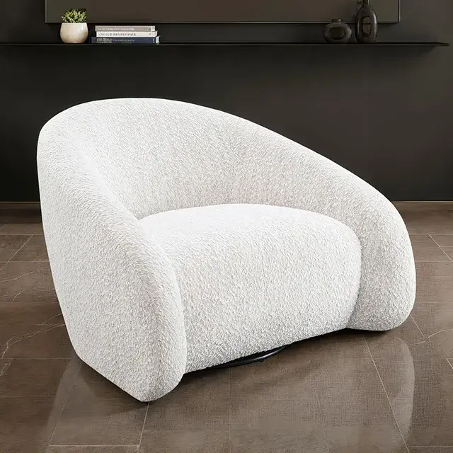 Contemporary Beige Accent Chair — Lounge Chair, view 2