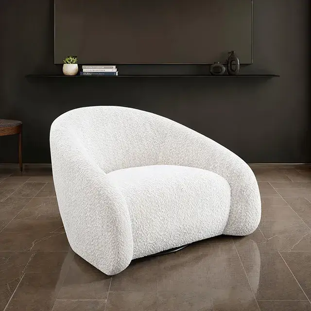 Contemporary Beige Accent Chair — Lounge Chair, main view