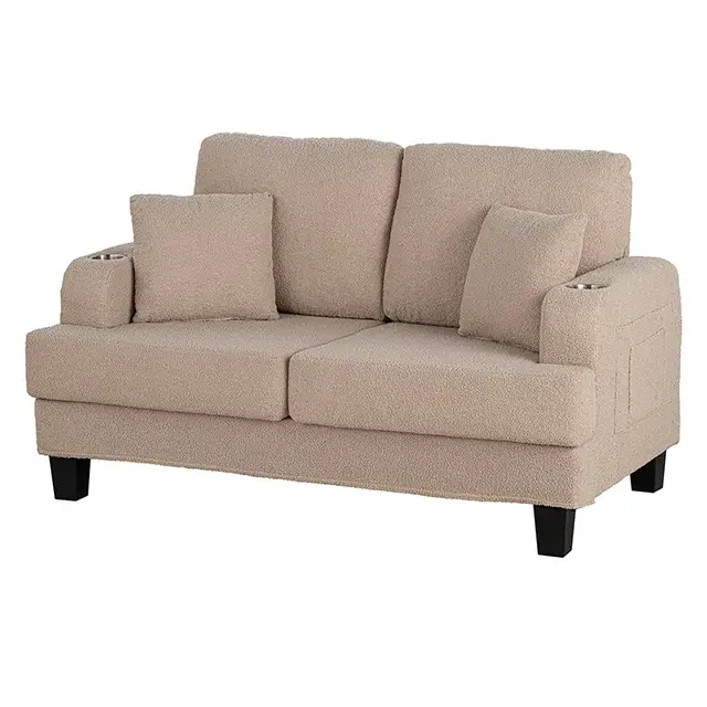 Contemporary Beige Loveseat — Sofa, view 2