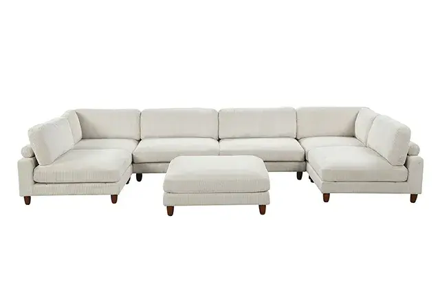 Contemporary Beige Modular Sectional — Sofa, view 6