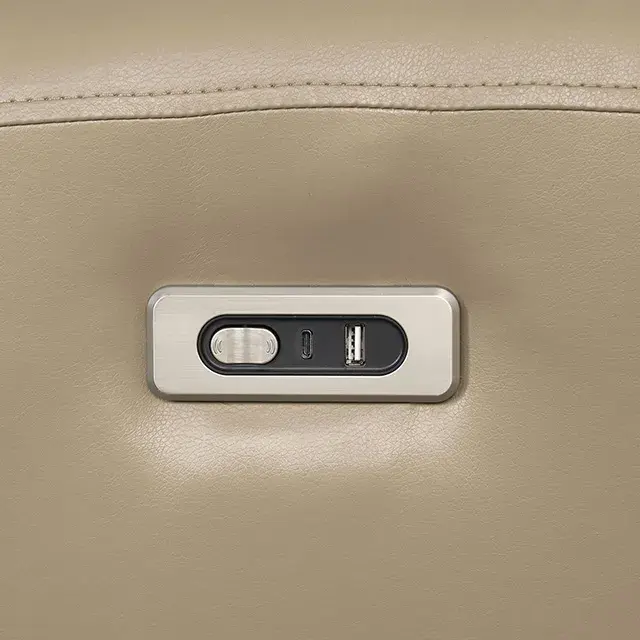 Contemporary Beige Power Reclining Loveseat — Sofa, view 2
