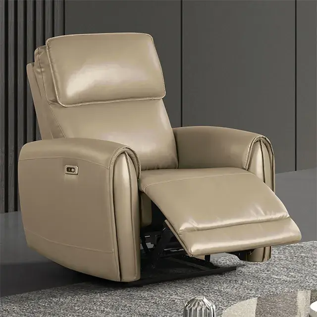 Contemporary Beige Power Reclining Loveseat — Sofa, view 4