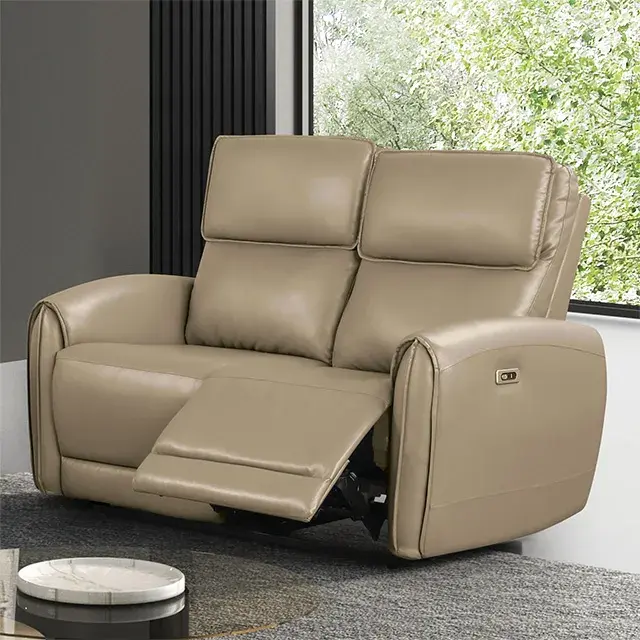 Contemporary Beige Power Reclining Loveseat — Sofa, view 5