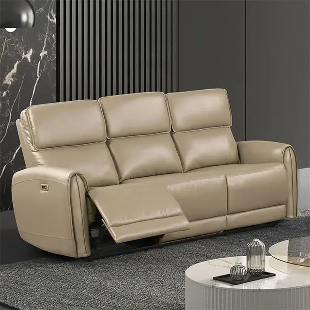 Contemporary Beige Power Reclining Loveseat — Sofa, view 6