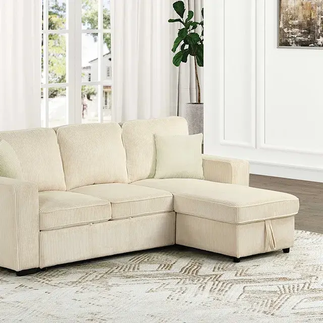 Contemporary Beige Sectional Sofa — Sofa, view 5