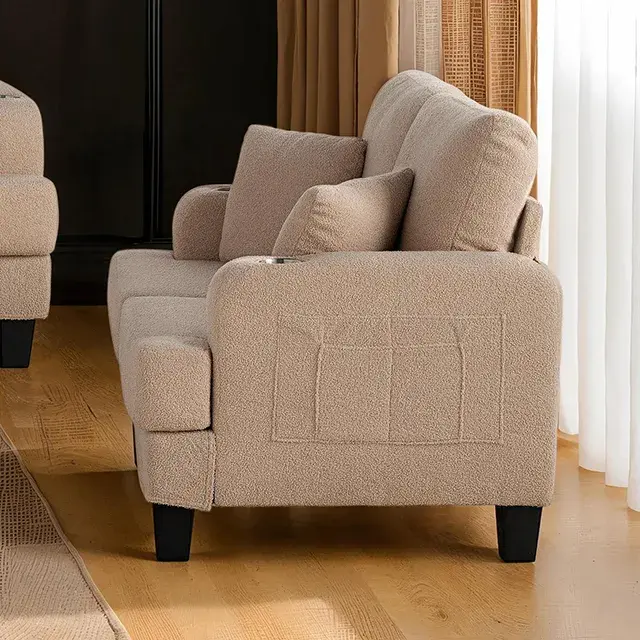 Contemporary Beige Sofa — Sofa, view 2