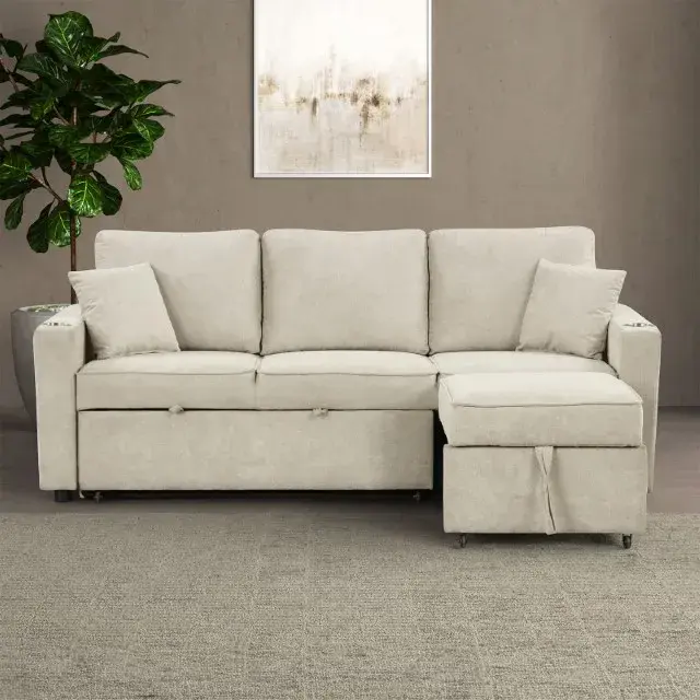 Contemporary Beige Sofa (Kendal) — Sofa, view 3