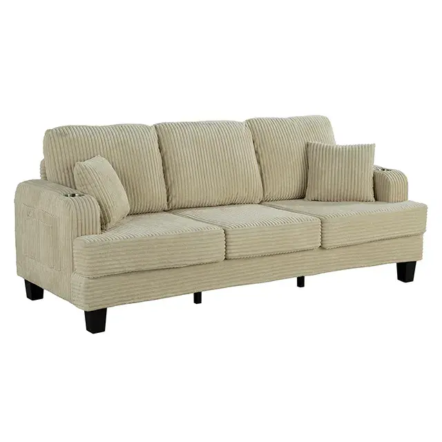 Contemporary Beige Sofa (Moretaine) — Sofa, view 6