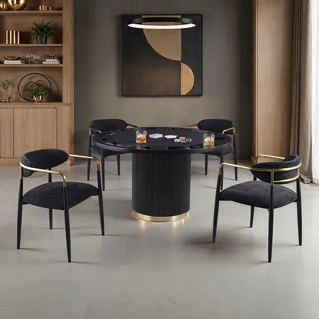 Contemporary Black Dining Set — Dining Table, view 5