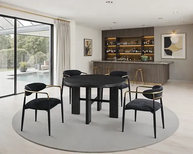 Contemporary Black Dining Set (Gaetani) 2 — Dining Table, view 4