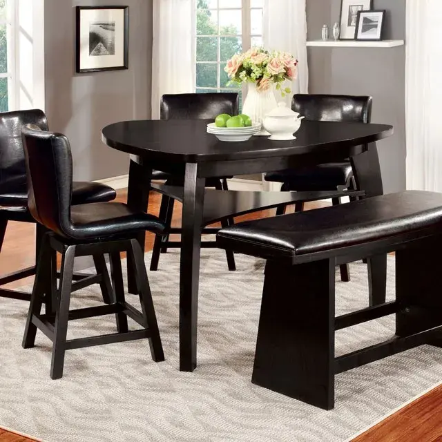 Contemporary Black Dining Set (Hurley) — Dining Table, main view
