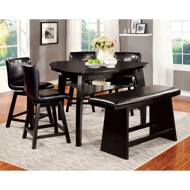 Contemporary Black Dining Set (Hurley) — Dining Table, view 2