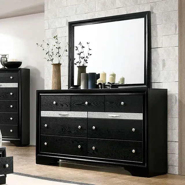 Contemporary Black Nightstand — Nightstand, view 3