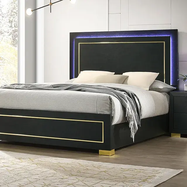 Contemporary Black Nightstand (Latimer) — Nightstand, main view