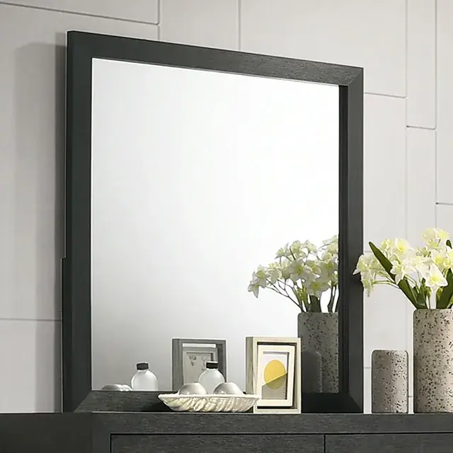 Contemporary Black Nightstand (Latimer) — Nightstand, view 4