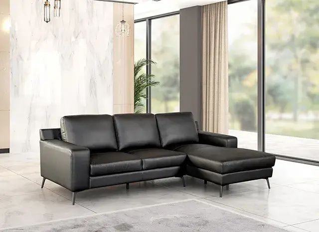Contemporary Black Sectional Sofa (Stordal) — Sofa, view 5
