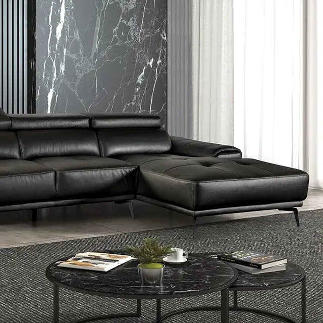 Contemporary Black Sectional Sofa (Vadso) — Sofa, main view