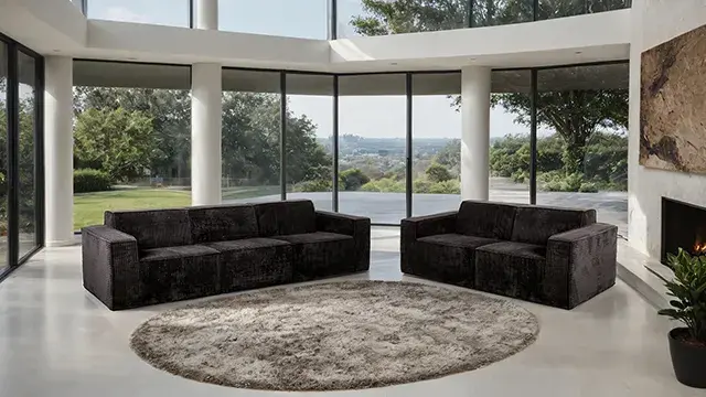 Contemporary Black Sofa — Sofa, view 2
