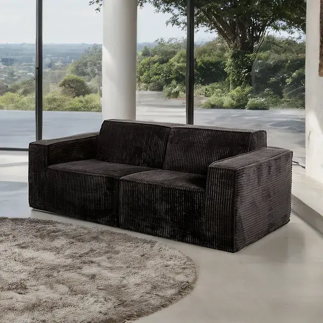Contemporary Black Sofa — Sofa, view 3
