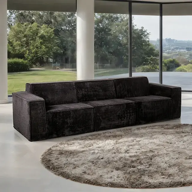 Contemporary Black Sofa — Sofa, view 4