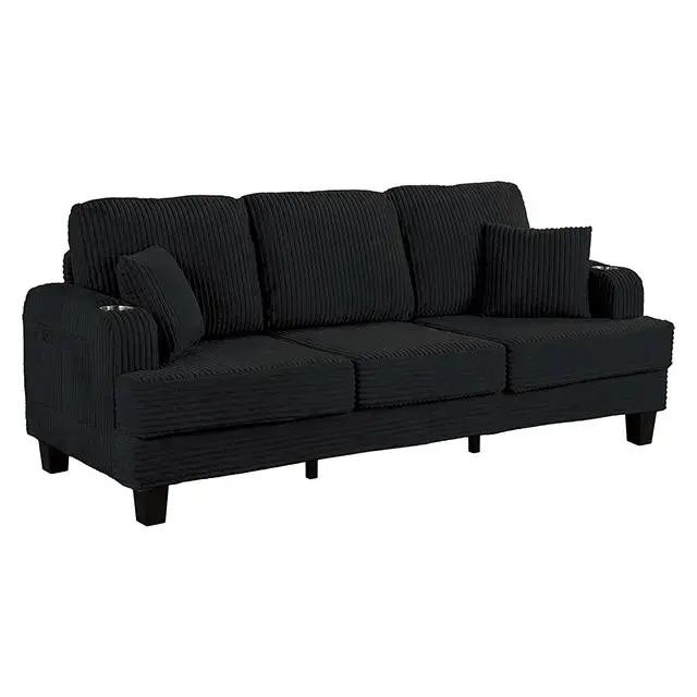 Contemporary Black Sofa (Moretaine) — Sofa, view 7