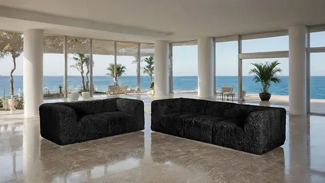 Contemporary Black Sofa (Nappi) — Sofa, view 4
