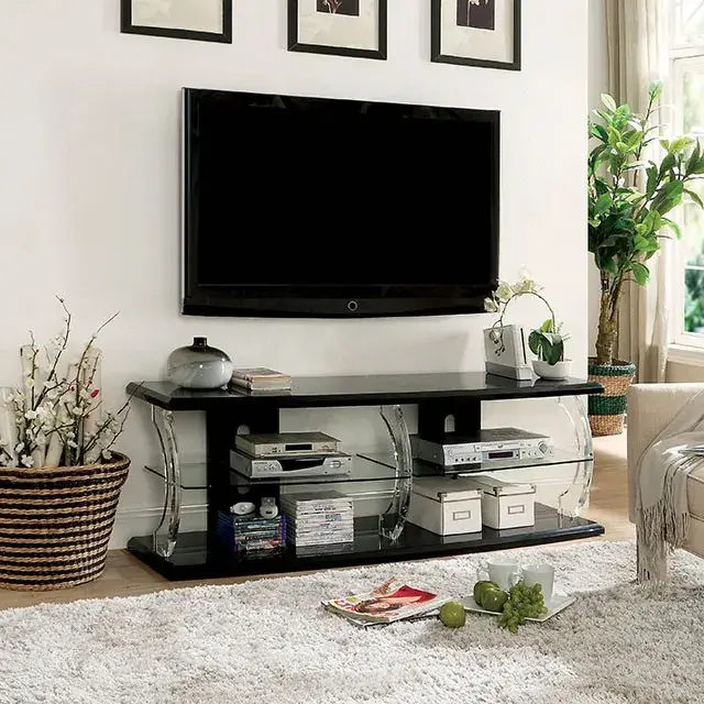 Contemporary Black TV Console — TV Unit, view 2