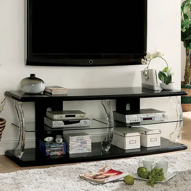 Contemporary Black TV Console — TV Unit, view 3