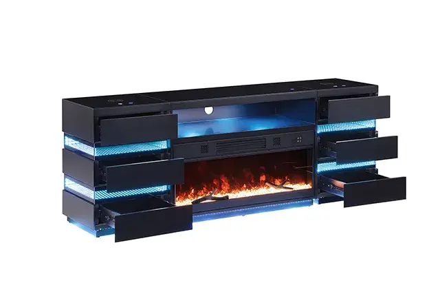 Contemporary Black TV Console (Terni) — TV Unit, view 5