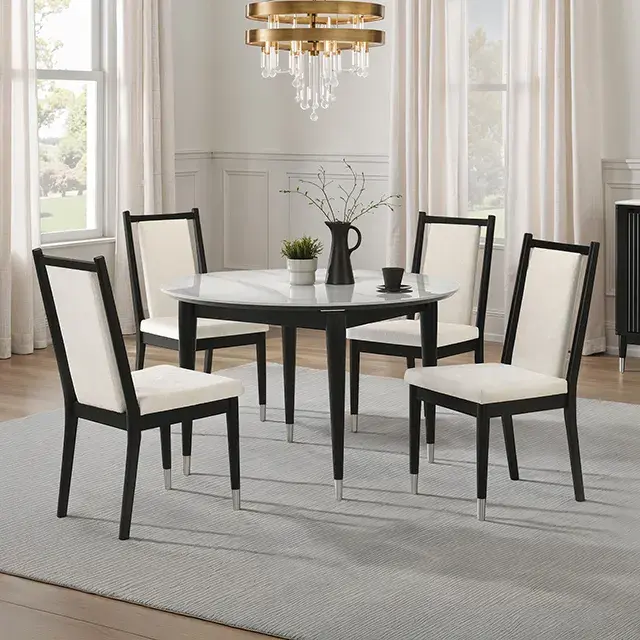 Contemporary Black/White Dining Set — Dining Table, view 4