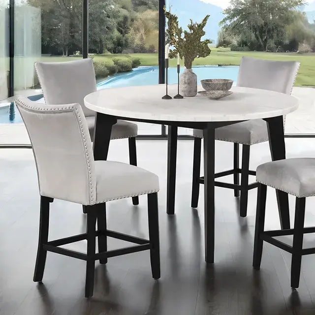 Contemporary Black/White Dining Set (Sabro) — Dining Table, main view