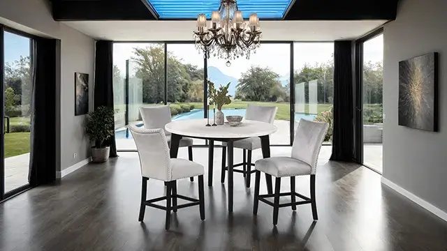 Contemporary Black/White Dining Set (Sabro) — Dining Table, view 2