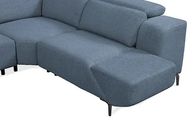 Contemporary Blue Power Reclining Sectional — Sofa, view 5