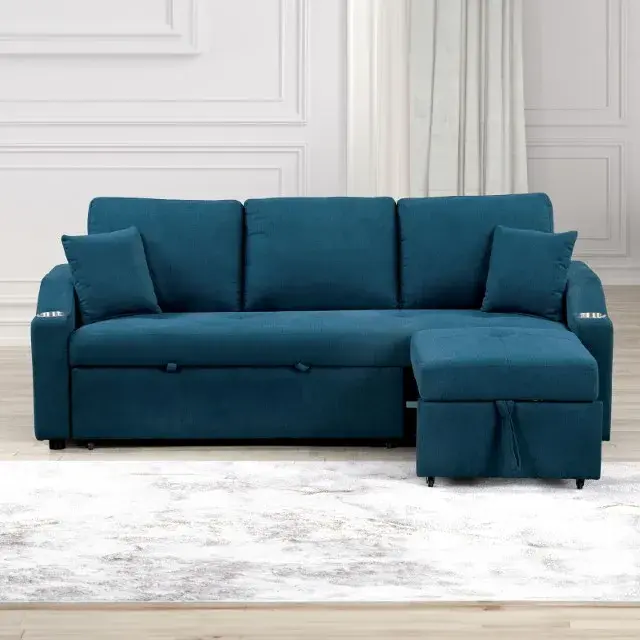 Contemporary Blue Sectional Sofa — Sofa, view 2