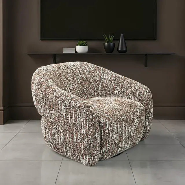 Contemporary Brown Accent Chair (Pyrena) — Lounge Chair, view 3